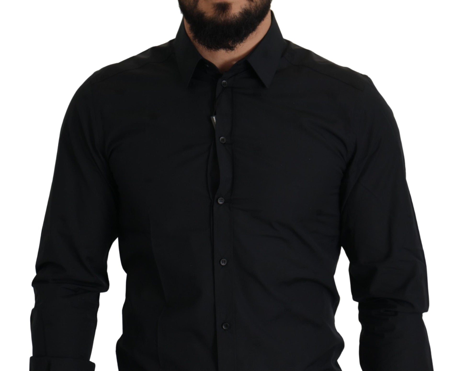 Schwarzes Slim Fit Hemd aus Baumwolle von GOLD