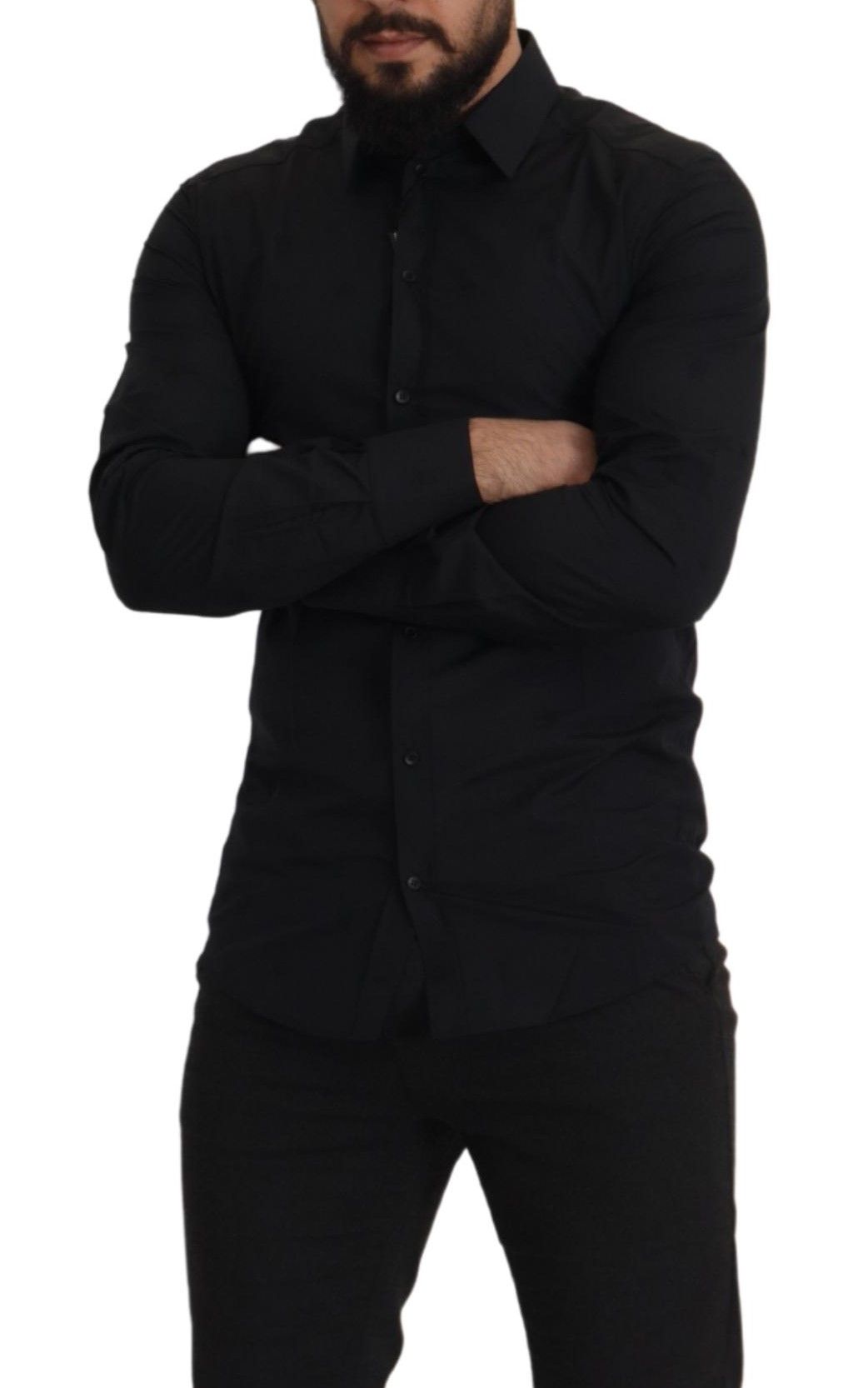 Schwarzes Slim Fit Hemd aus Baumwolle von GOLD