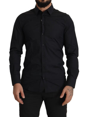 Schwarzes Slim Fit Hemd aus Baumwolle von GOLD
