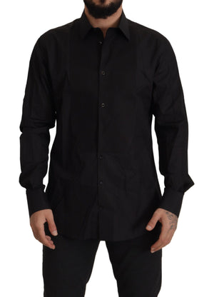 Schwarzes GOLD Slim Fit Smokinghemd