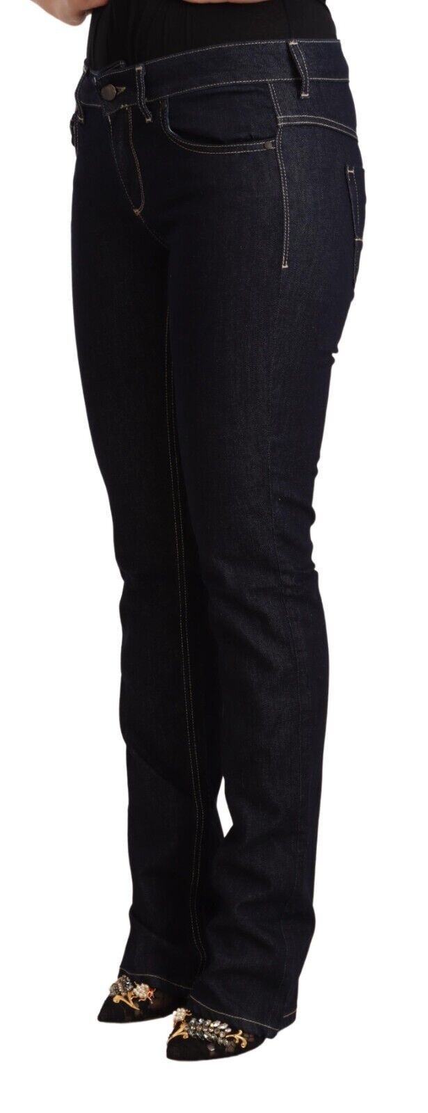 Schwarze Skinny-Jeans aus Baumwollstretch mit niedriger Taille