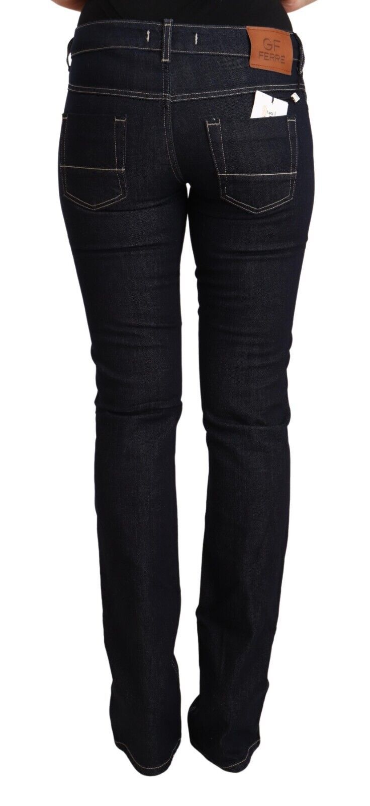 Schwarze Skinny-Jeans aus Baumwollstretch mit niedriger Taille