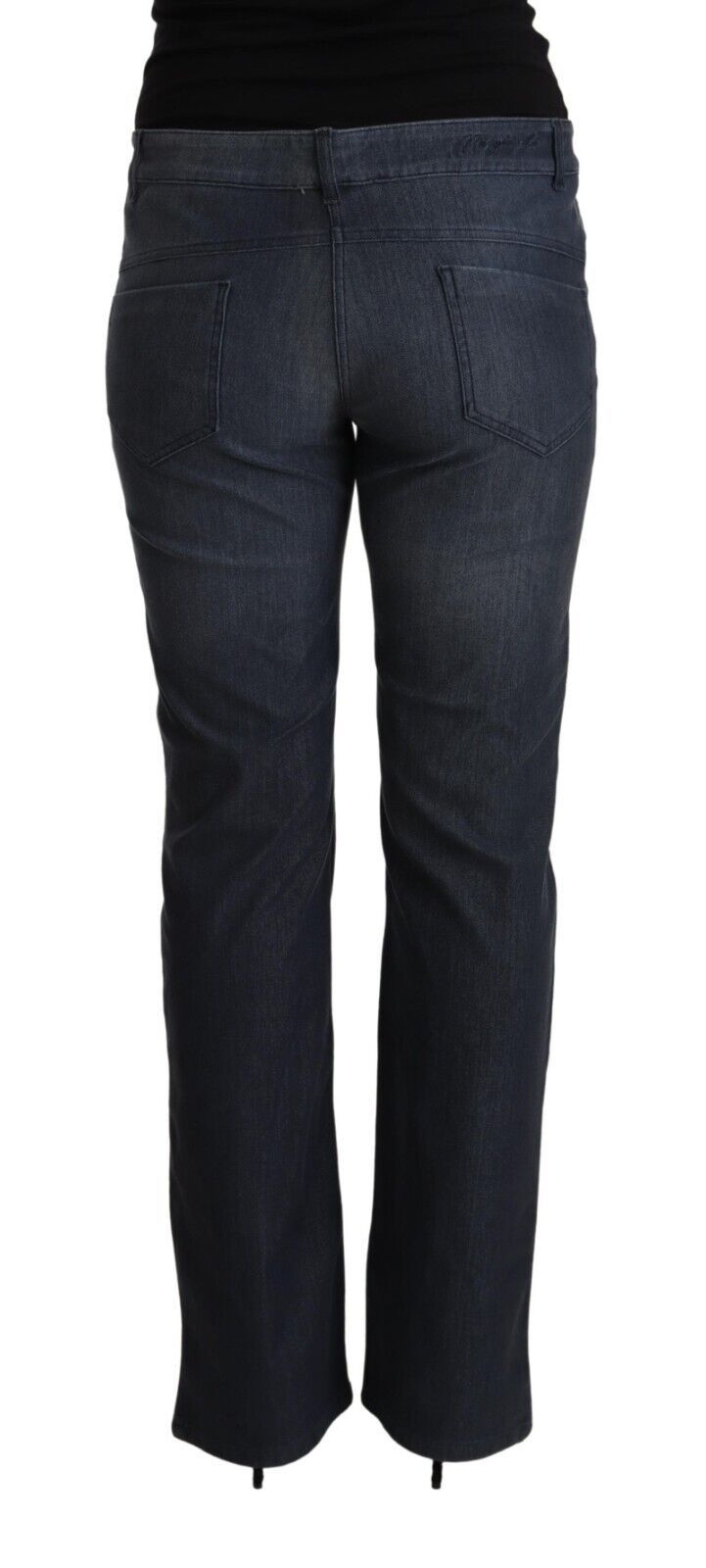 Dunkelblaue Straight-Denim-Jeans aus Baumwolle