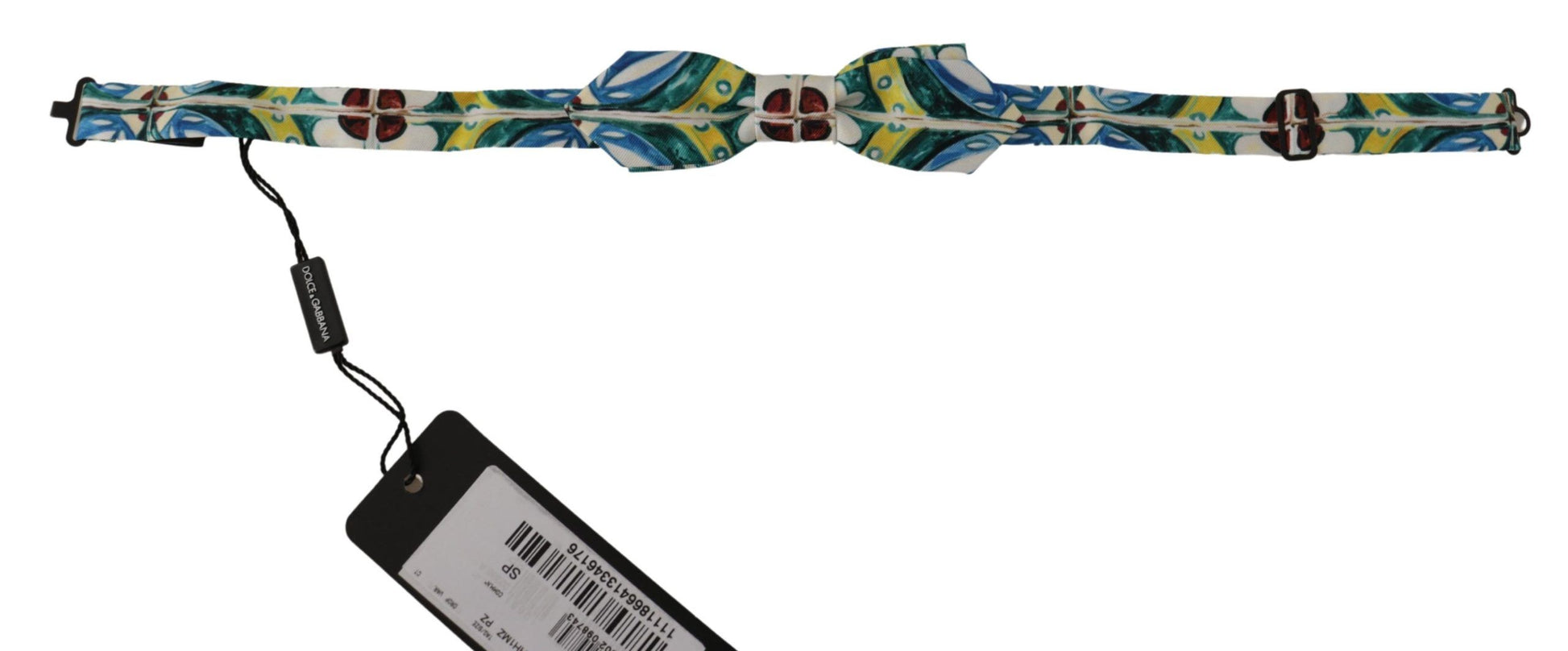 Verstellbare Papillon-Fliege mit mehrfarbigem Majolika-Print