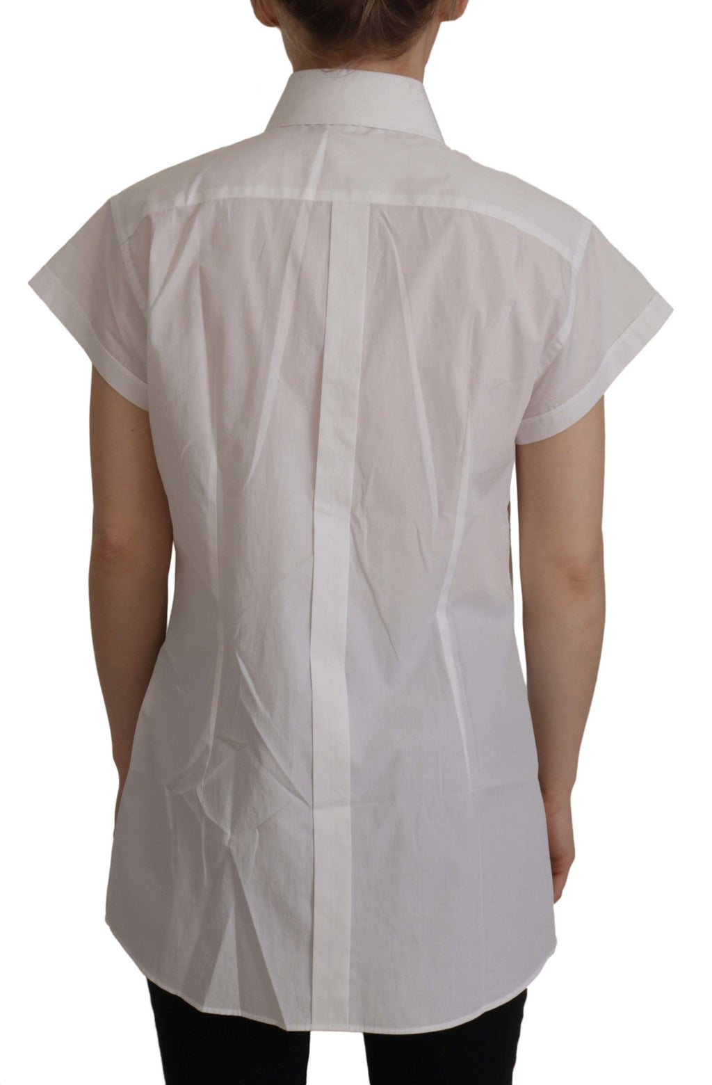 Weißes ärmelloses Smoking-Bluse-Top