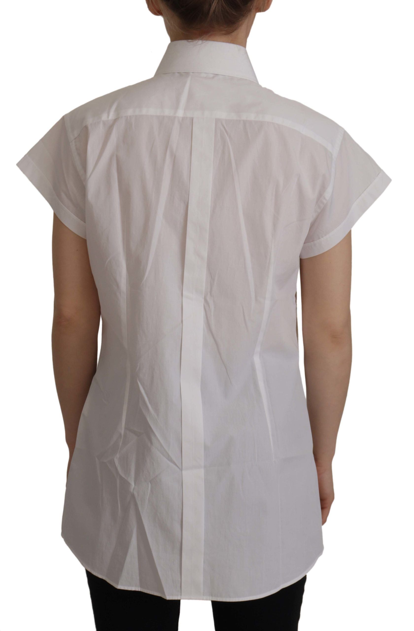 Weißes ärmelloses Smoking-Bluse-Top