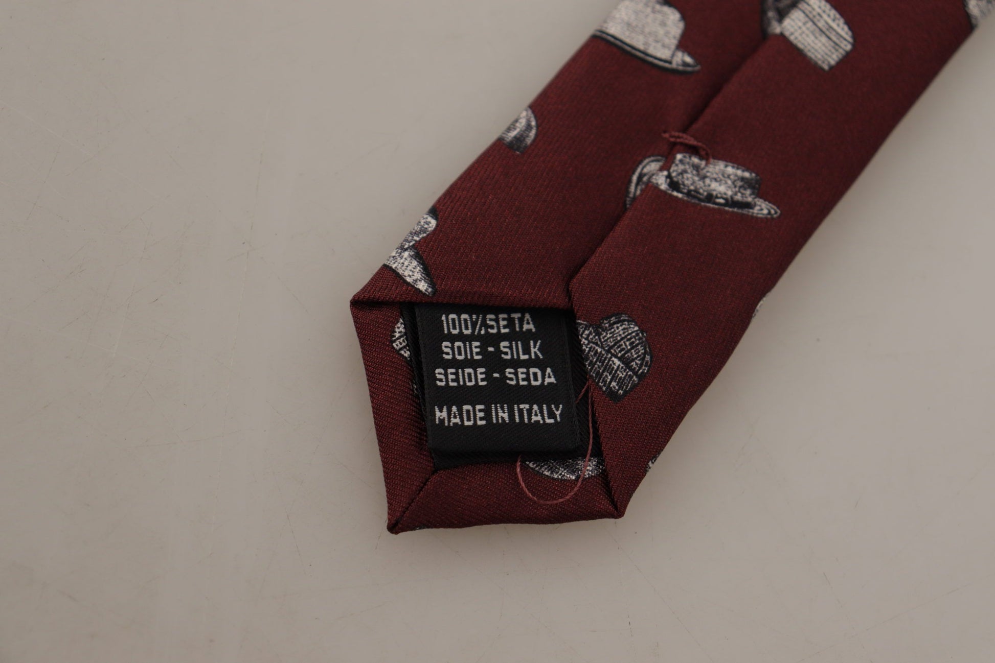 Kastanienbraunes Hutmuster, 100 % Seide, verstellbare Accessoire-Krawatte