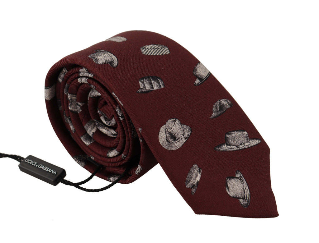 Kastanienbraunes Hutmuster, 100 % Seide, verstellbare Accessoire-Krawatte