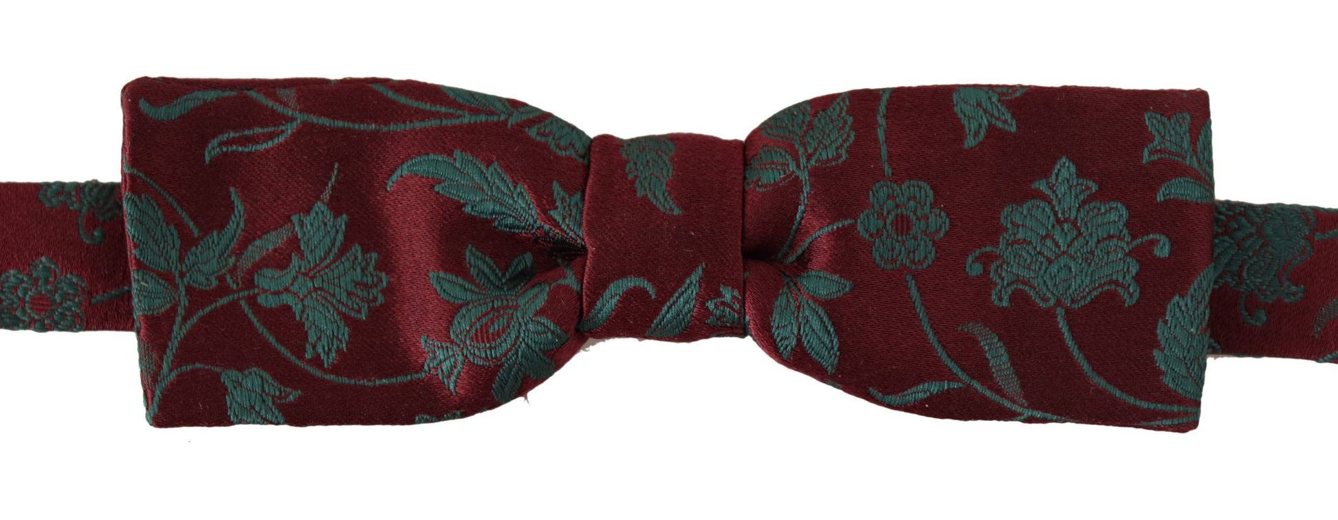 Dolce & Gabbana Maroon Pattern Adjustable Neck Papillon Bow Tie