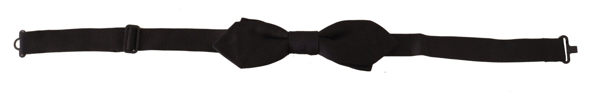 Black Solid 100% Silk Adjustable Neck Papillon Tie