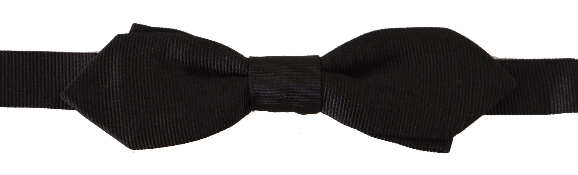 Black Solid 100% Silk Adjustable Neck Papillon Tie