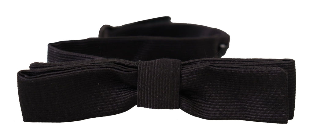 Schwarze, verstellbare Papillon-Krawatte aus 100 % Seide