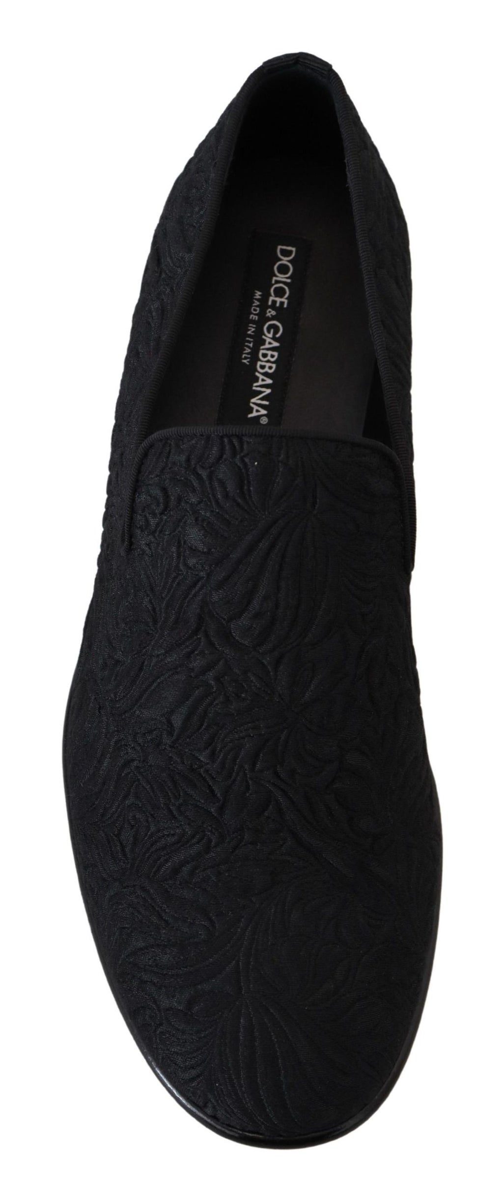 Schwarze Jacquard-Hausschuhe mit Blumenmuster
