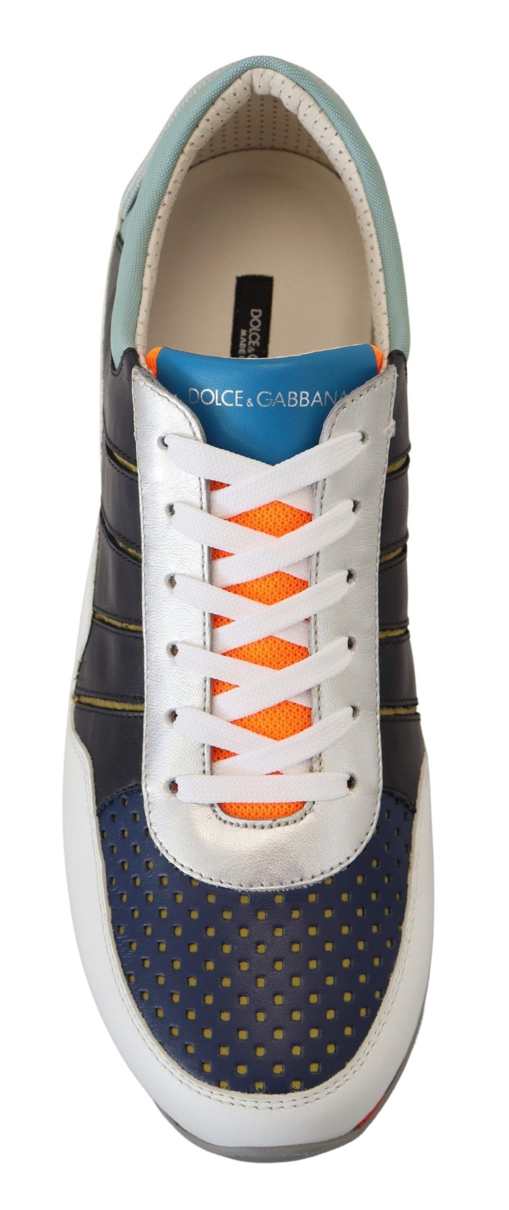 Mehrfarbige niedrige Sport-Sneakers aus Leder
