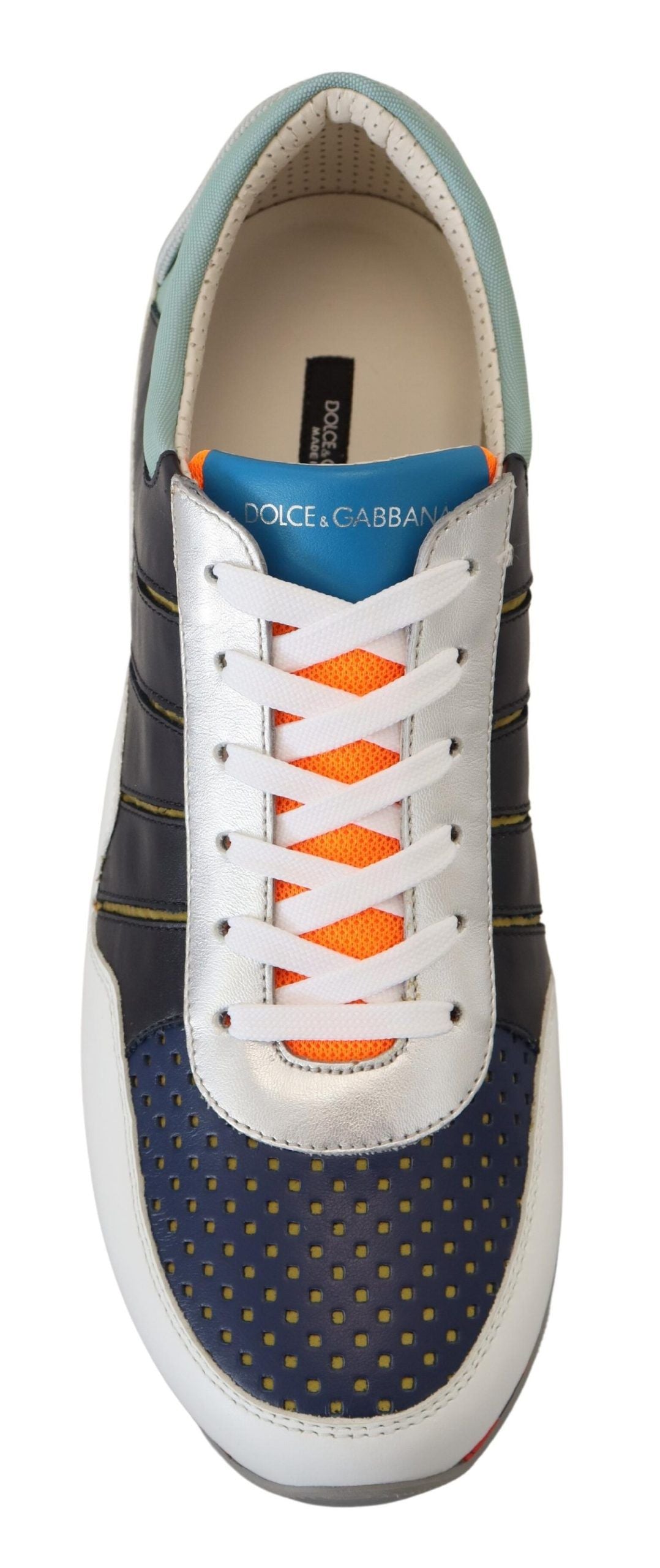 Mehrfarbige niedrige Sport-Sneakers aus Leder