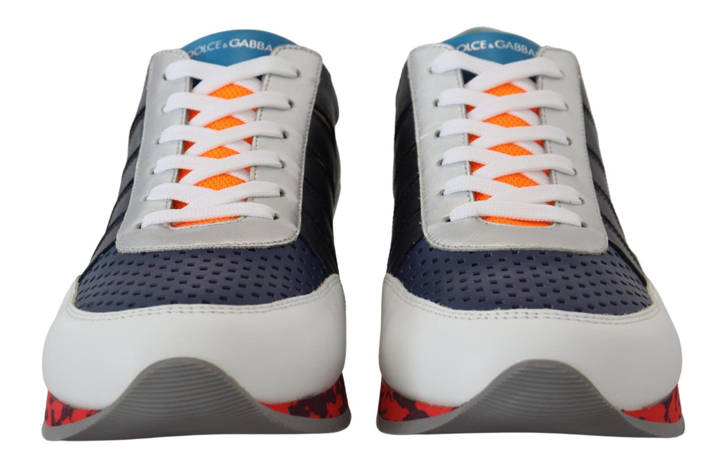 Mehrfarbige niedrige Sport-Sneakers aus Leder