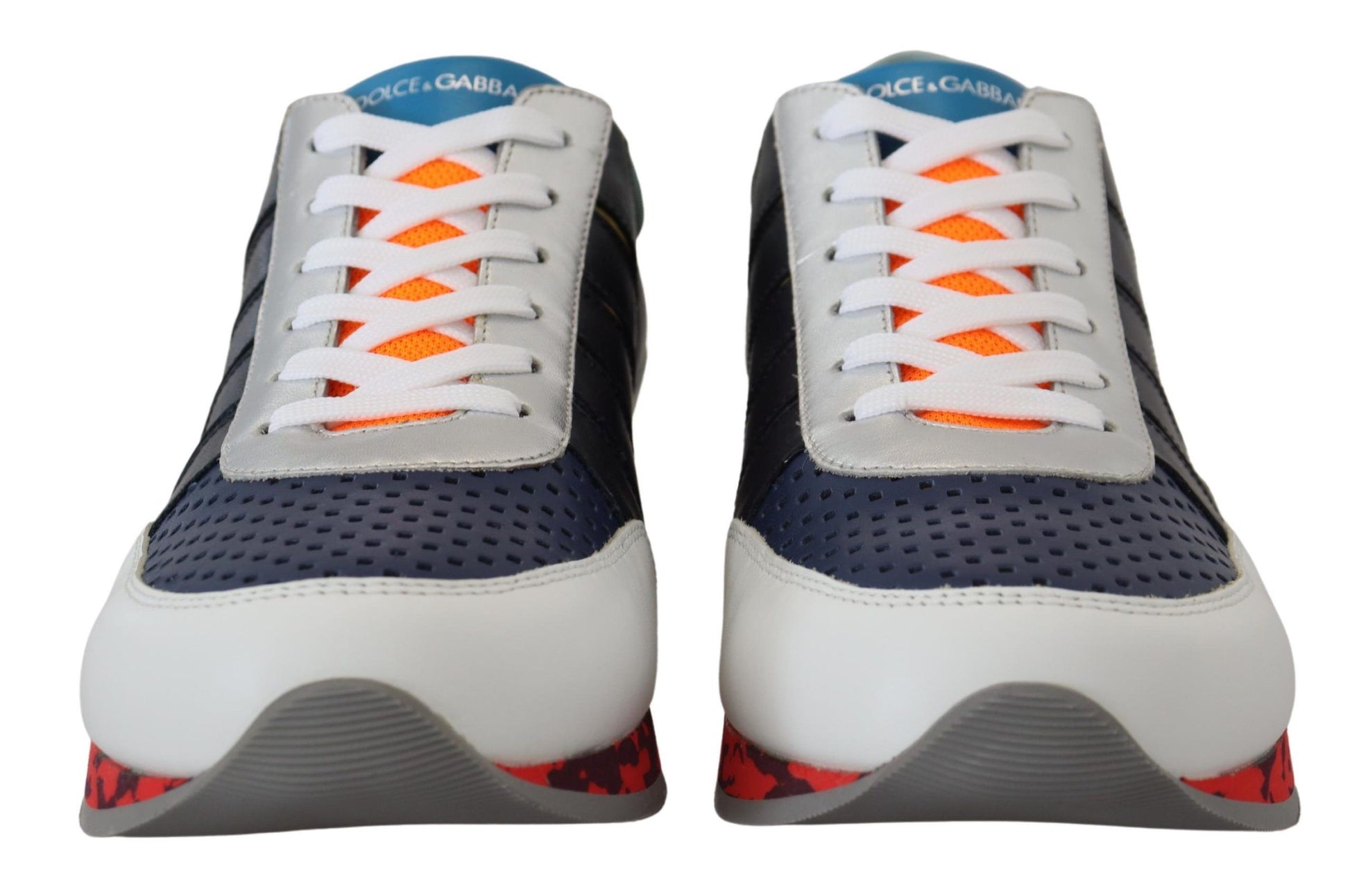 Mehrfarbige niedrige Sport-Sneakers aus Leder