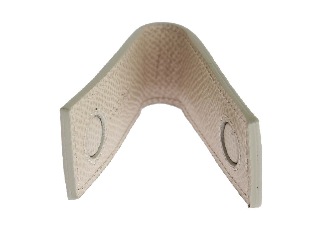 Beigefarbene Geldklammer aus Leder mit Magnet