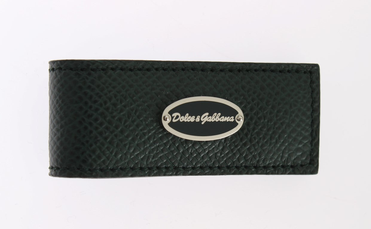 Grüne Geldklammer aus Leder mit Magnet