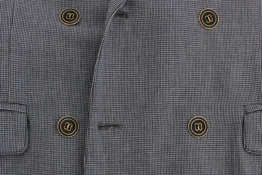 Blue Double Breasted Regular Fit Blazer
