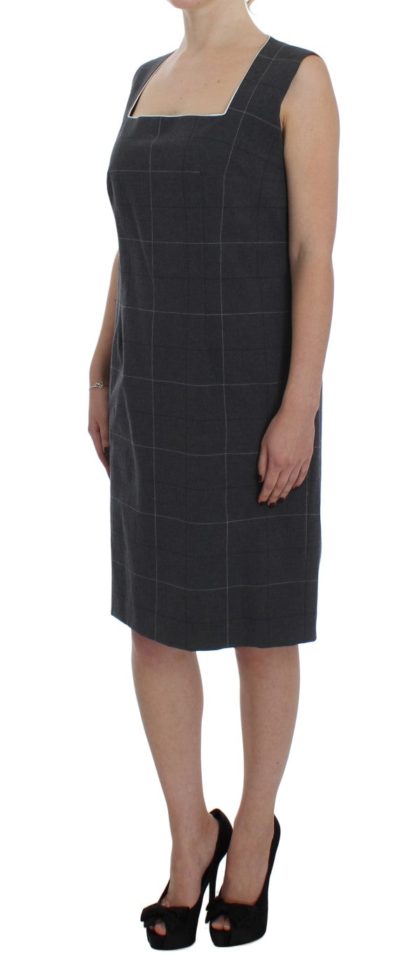 Graues Stretch-Etuikleid-Set