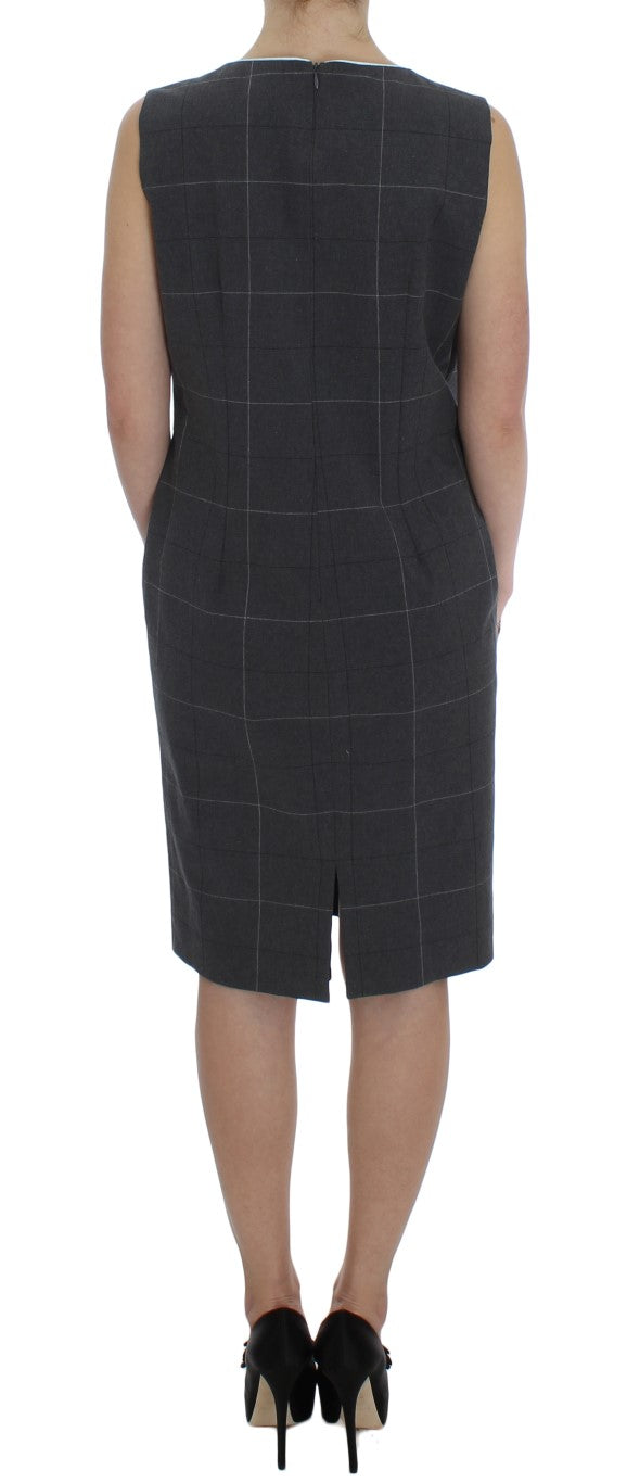 Graues Stretch-Etuikleid-Set