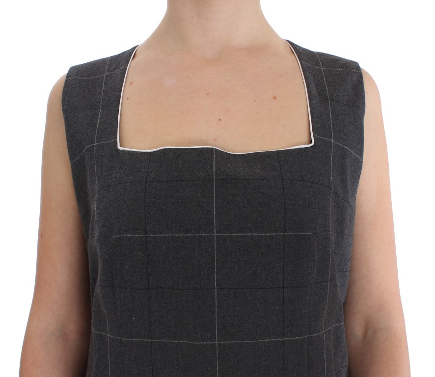 Graues Stretch-Etuikleid-Set
