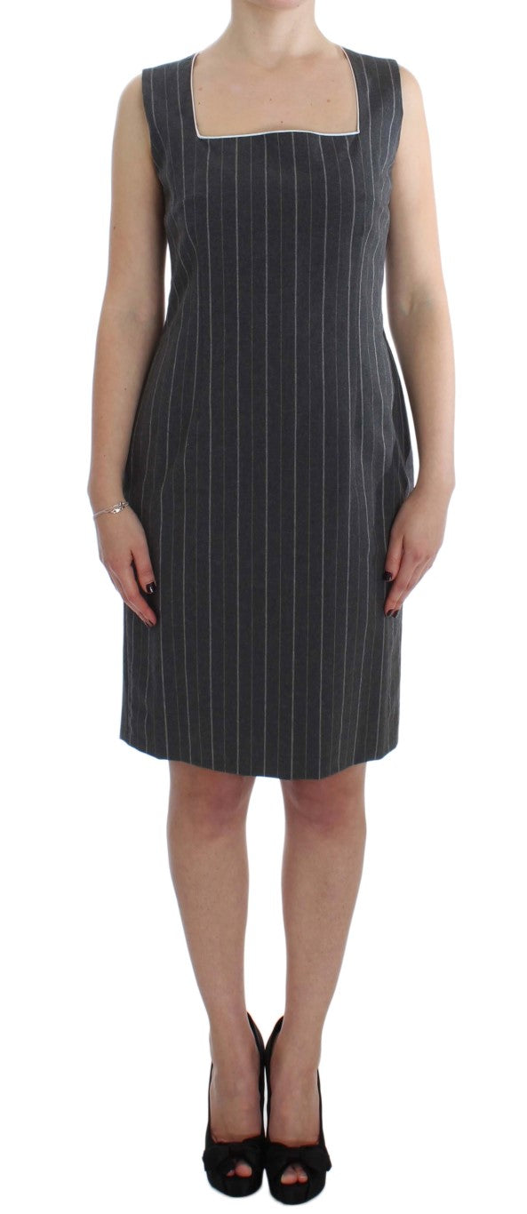 Graues Stretch-Set aus Etuikleid und Blazer