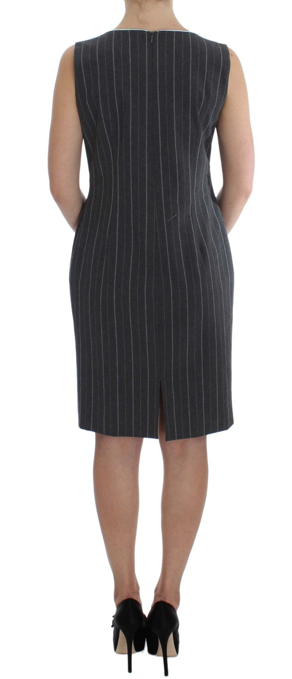 Graues Stretch-Set aus Etuikleid und Blazer