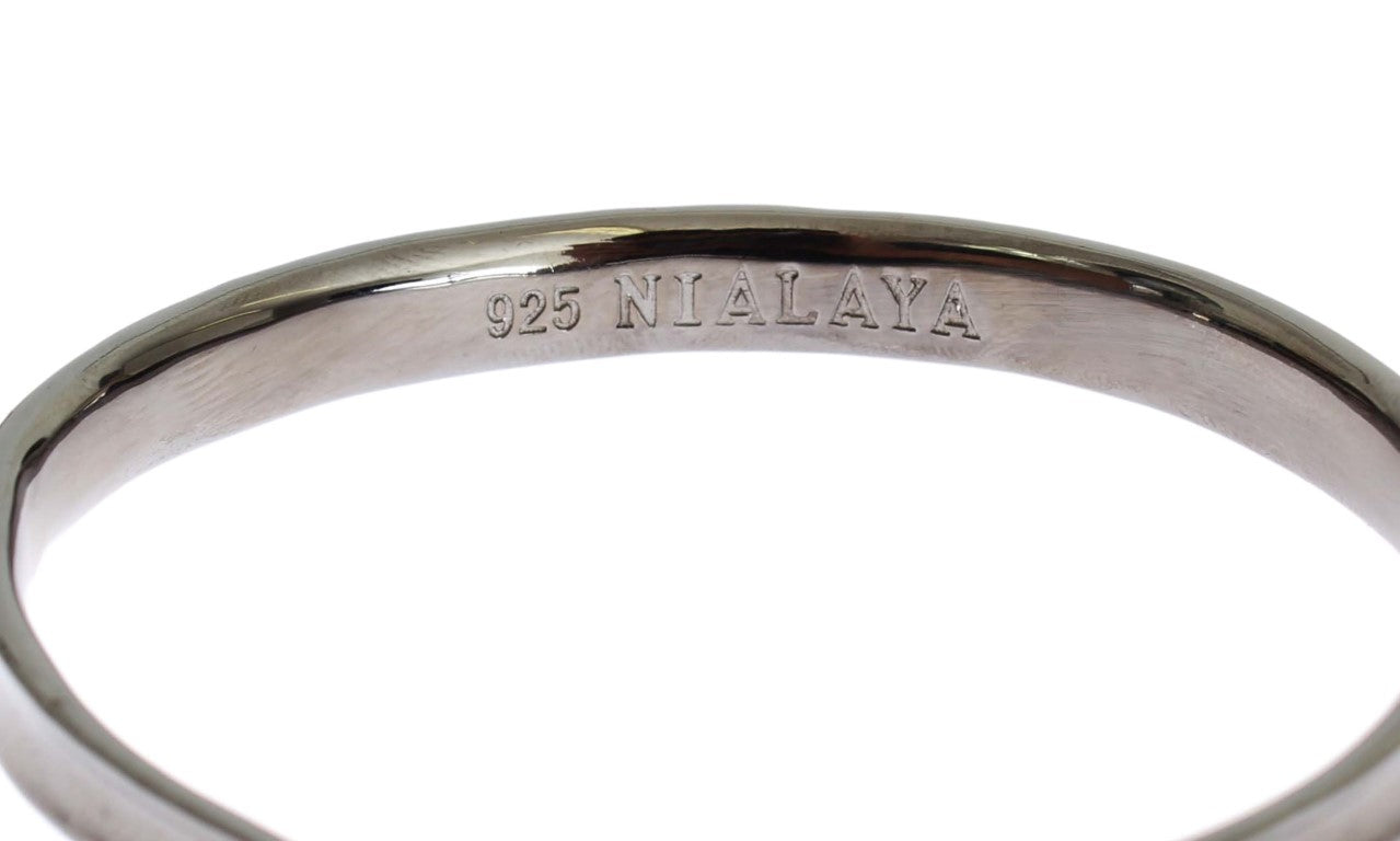 Graues Rhodium 925 Silber Armreif