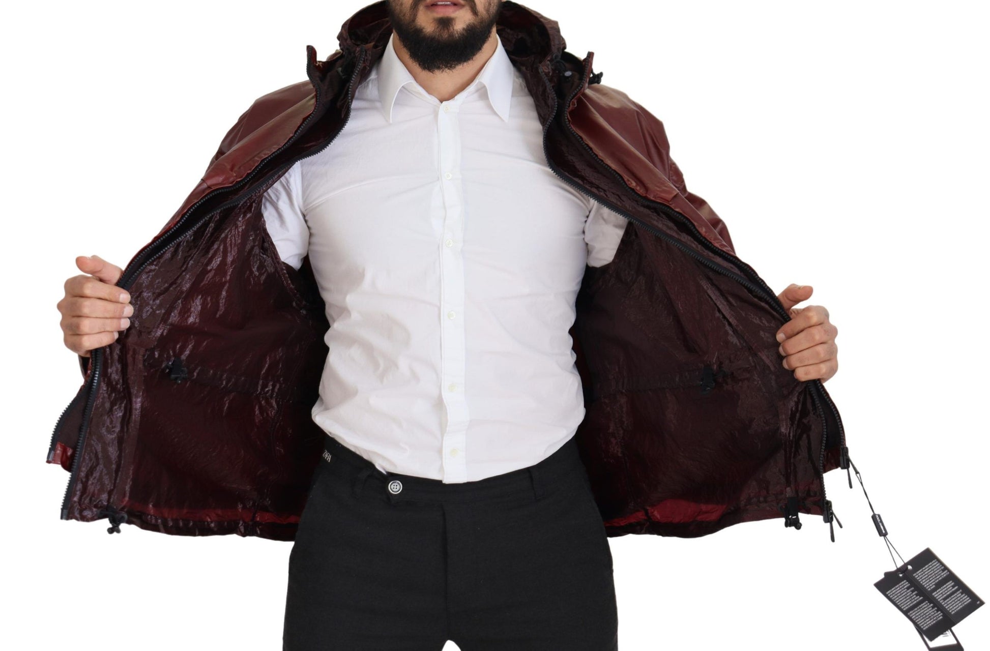 Bordeaux Cotton Hooded Full Zip Jacket