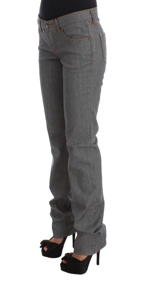 Gray Cotton Regular Fit Denim Jeans