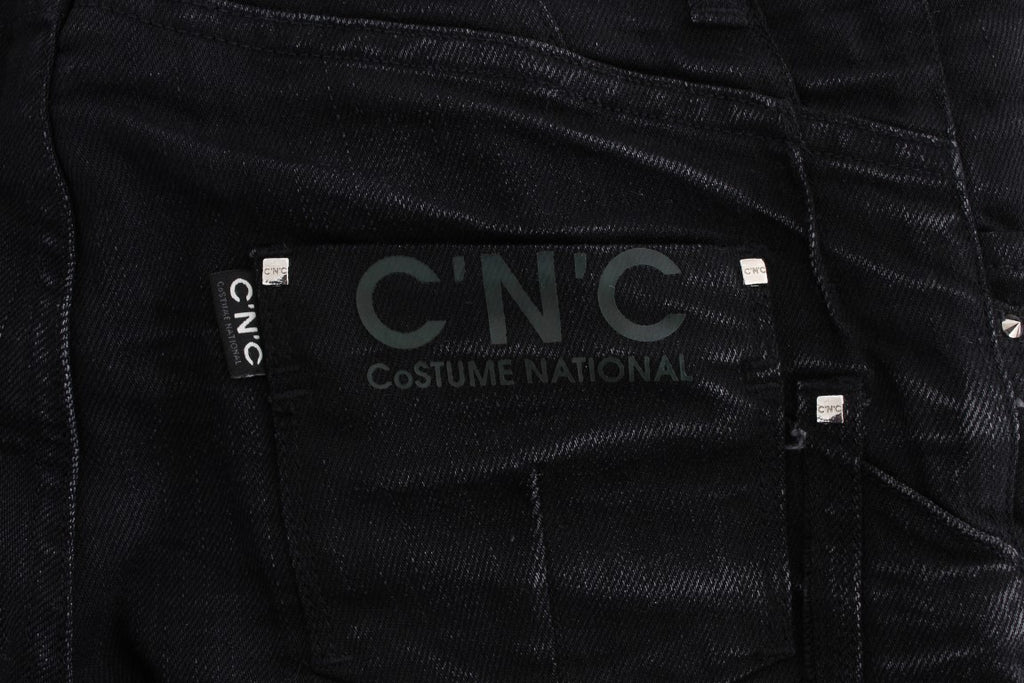 Black Cotton Slouchy Slims Fit Jeans