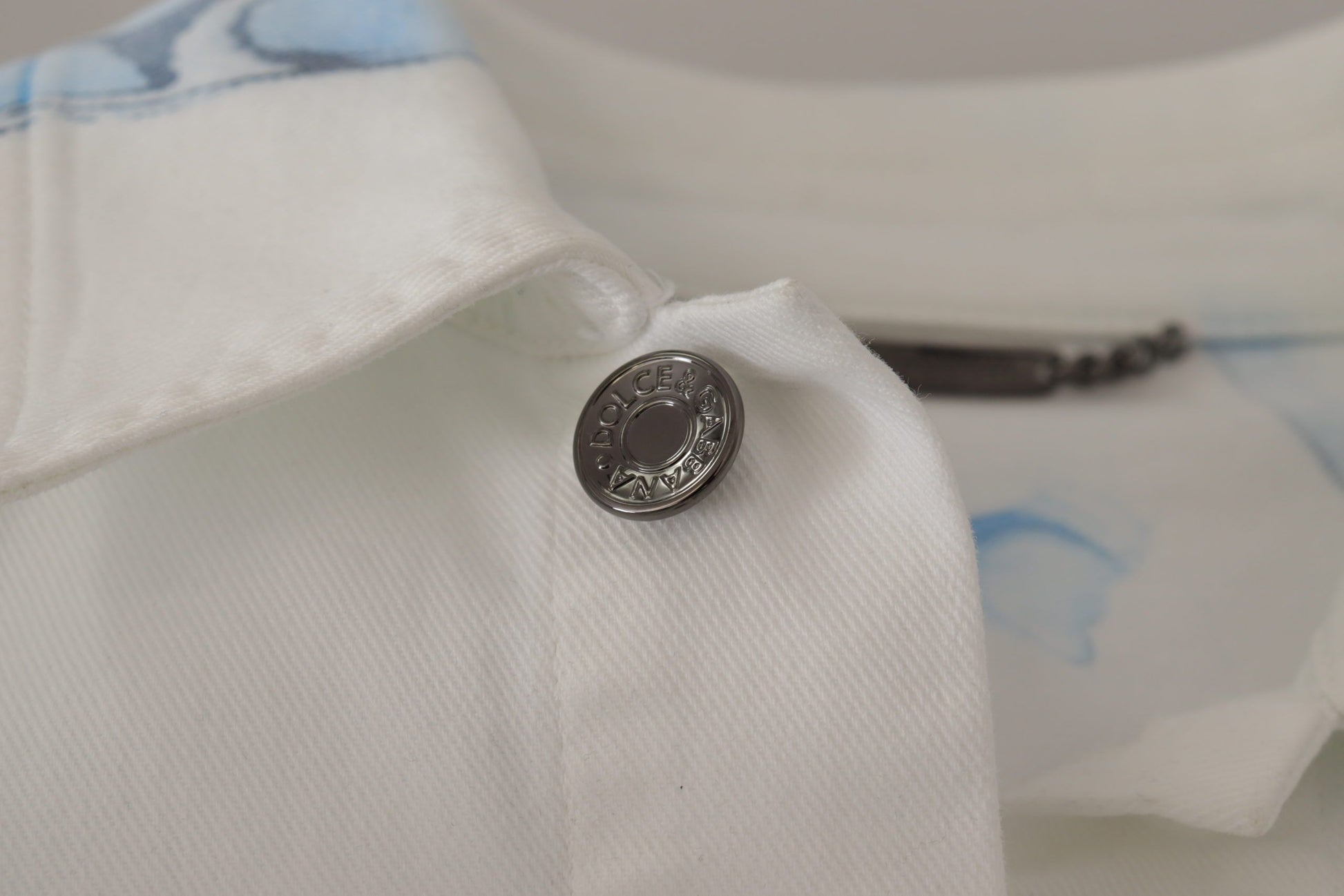 Weiße Jeansjacke aus Baumwolle mit Logostickerei