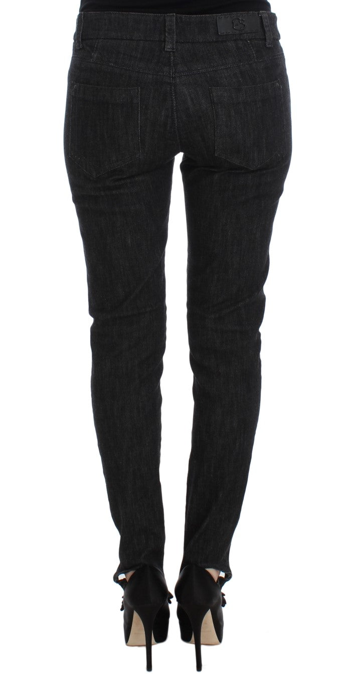 Blaue Slim Fit-Jeans aus Baumwolle