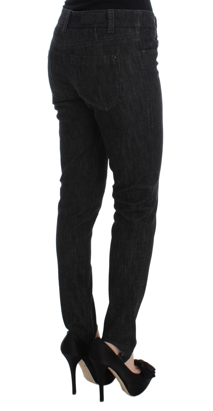 Blaue Slim Fit-Jeans aus Baumwolle