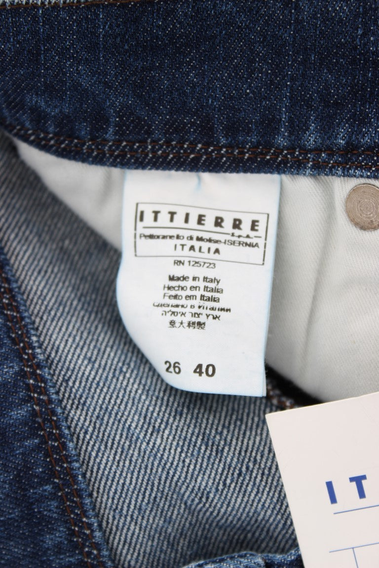 Blau verwaschene Slim Fit-Jeans aus Baumwollmischung