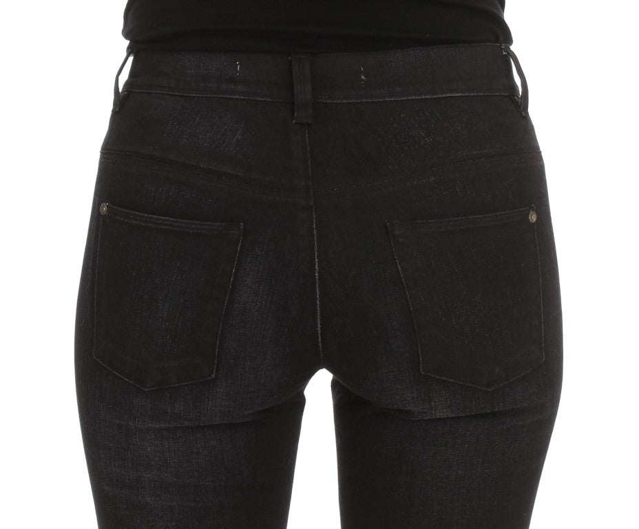 Blaue Slim Fit Bootcut-Jeans aus Baumwollmischung
