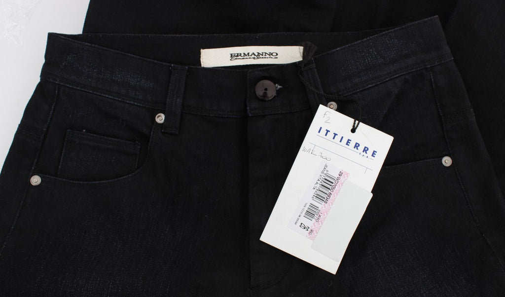 Blaue Slim Fit Bootcut-Jeans aus Baumwollmischung