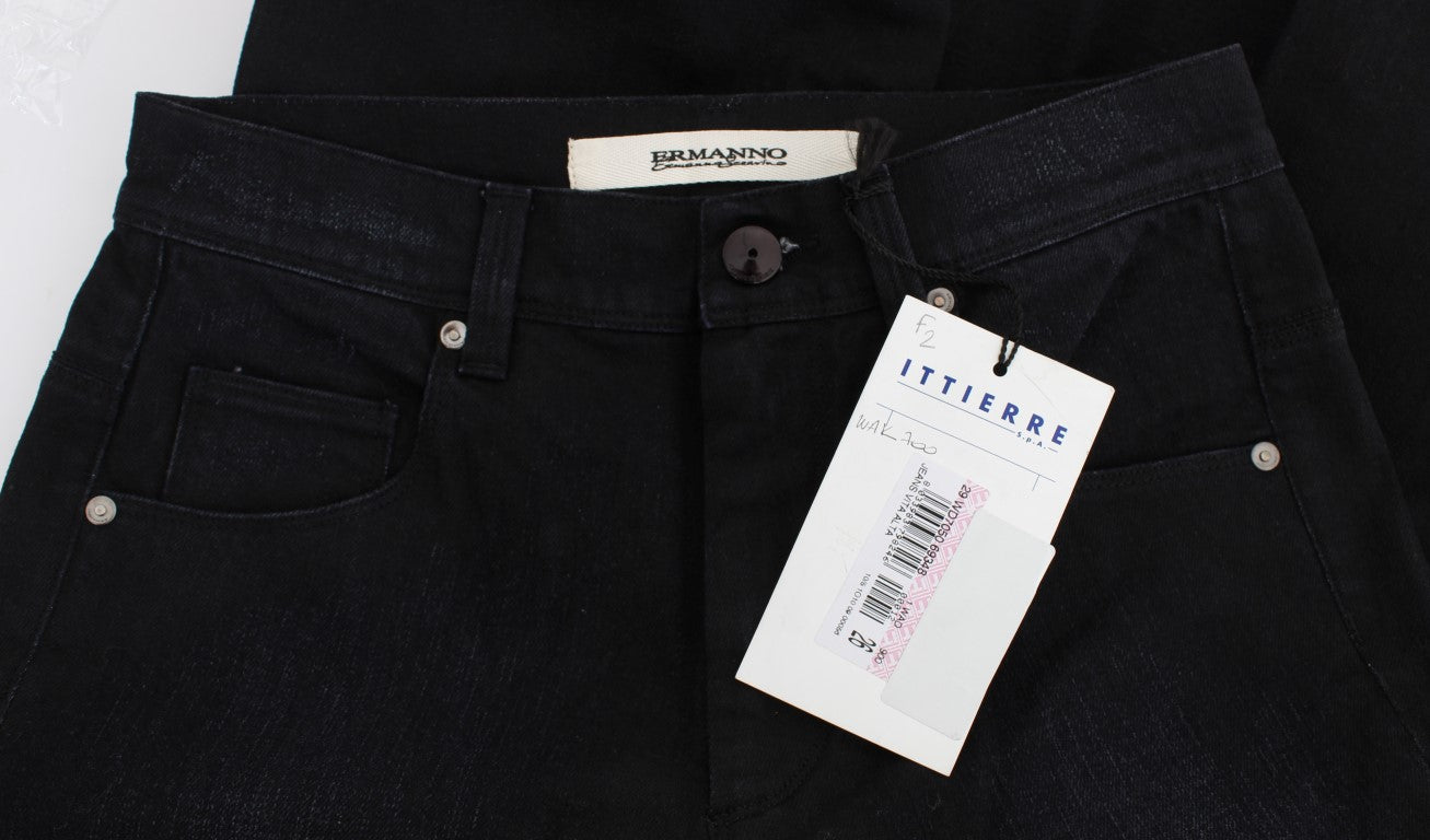 Blaue Slim Fit Bootcut-Jeans aus Baumwollmischung