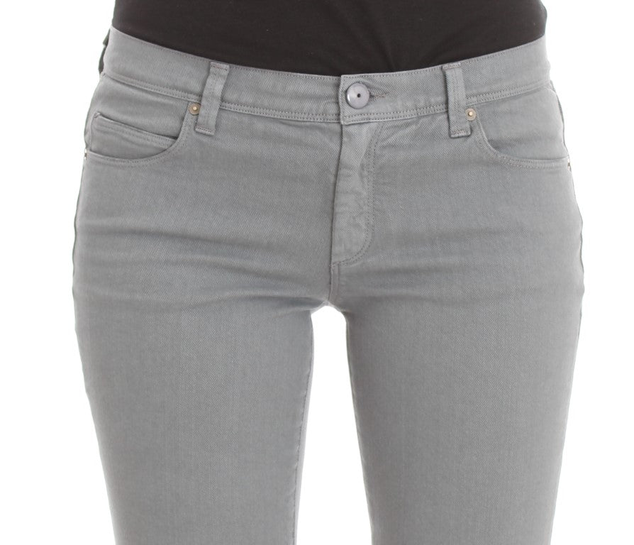 Blaue Slim Fit Bootcut-Jeans aus Baumwollmischung