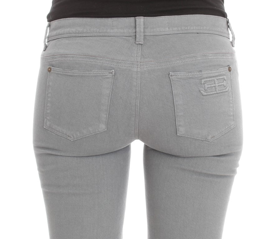 Blaue Slim Fit Bootcut-Jeans aus Baumwollmischung