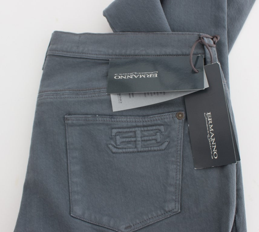 Blaue Slim Fit Bootcut-Jeans aus Baumwollmischung