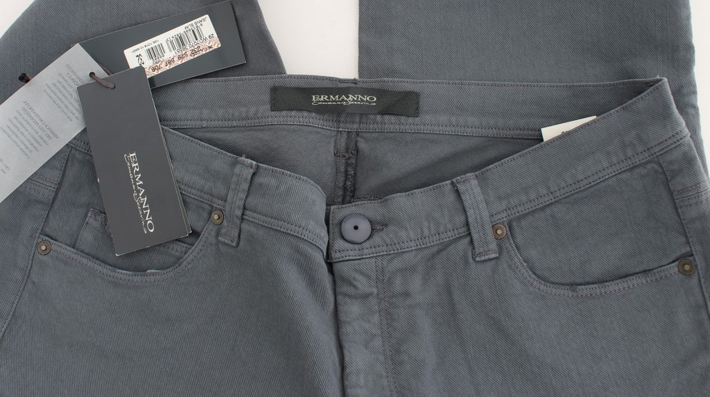 Blaue Slim Fit Bootcut-Jeans aus Baumwollmischung
