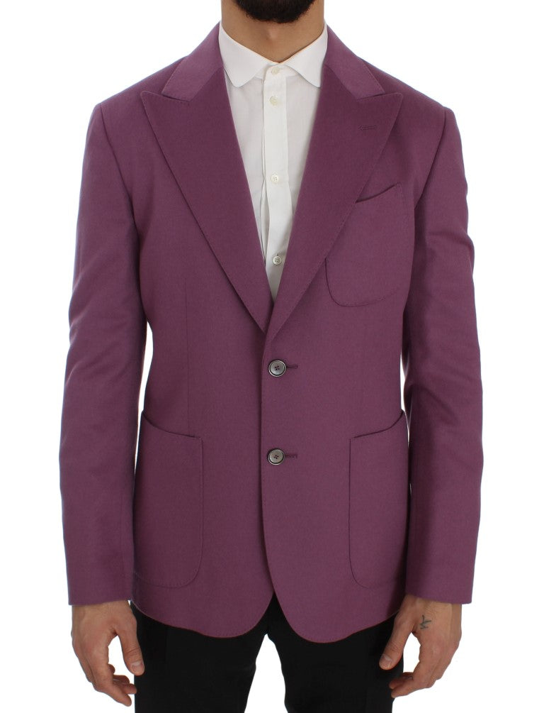 Lilafarbene Slim Fit-Blazerjacke aus Kaschmir