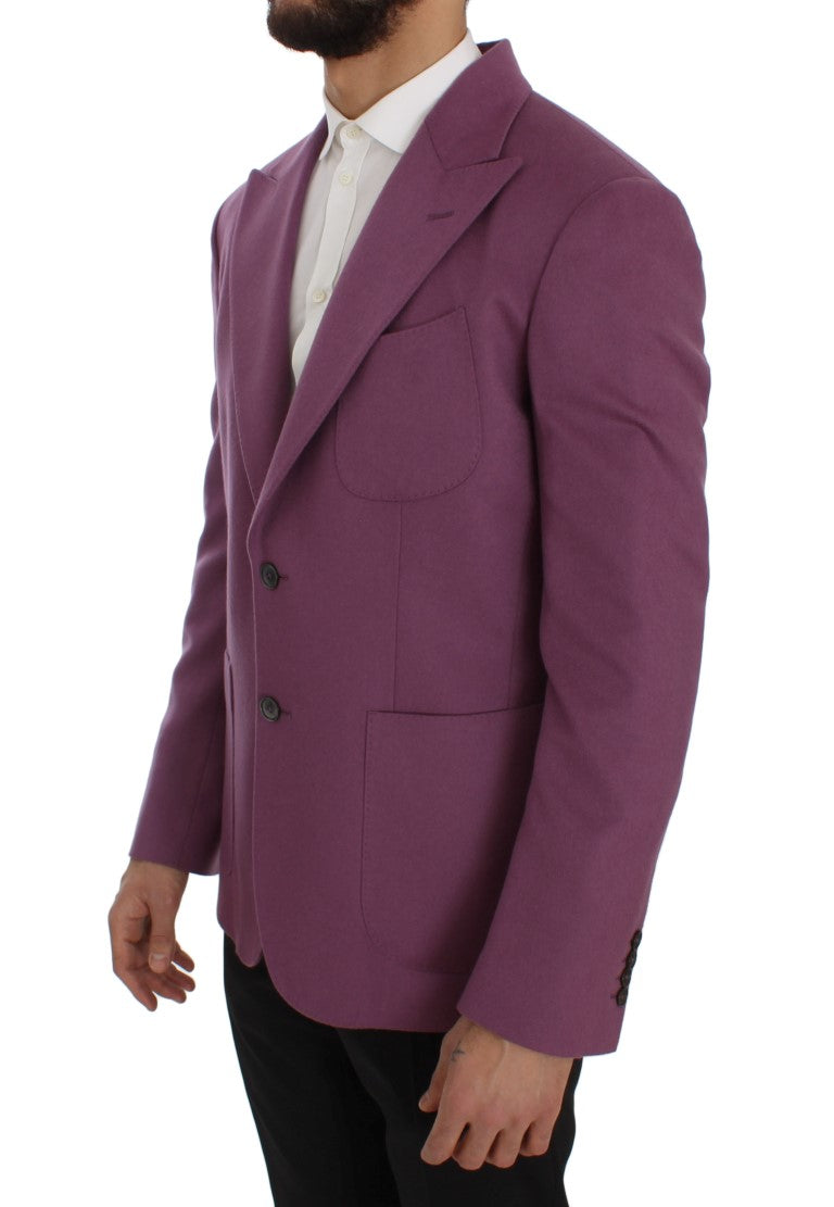 Lilafarbene Slim Fit-Blazerjacke aus Kaschmir