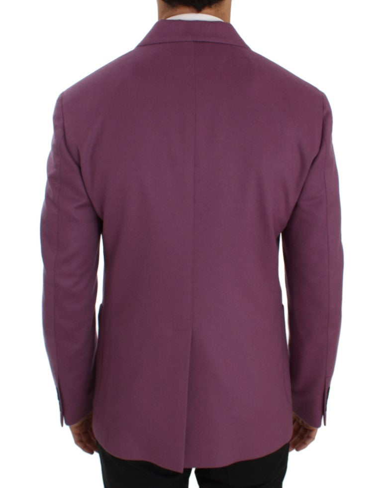 Lilafarbene Slim Fit-Blazerjacke aus Kaschmir