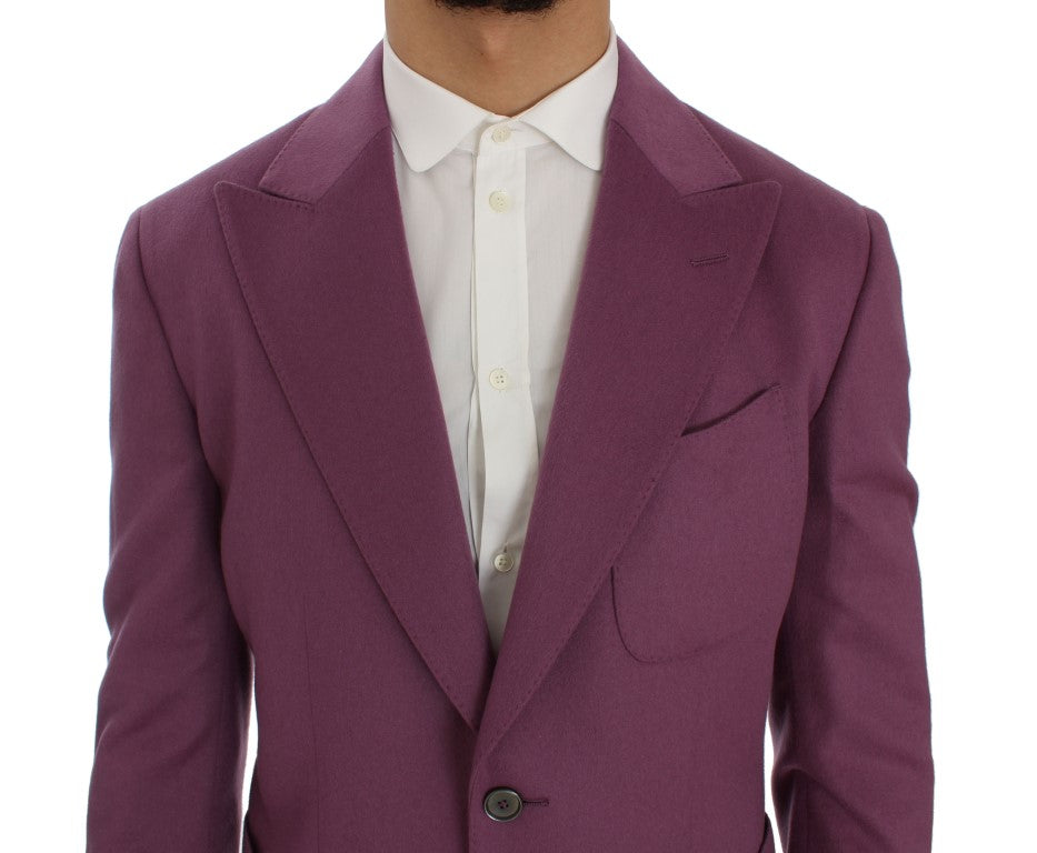 Lilafarbene Slim Fit-Blazerjacke aus Kaschmir