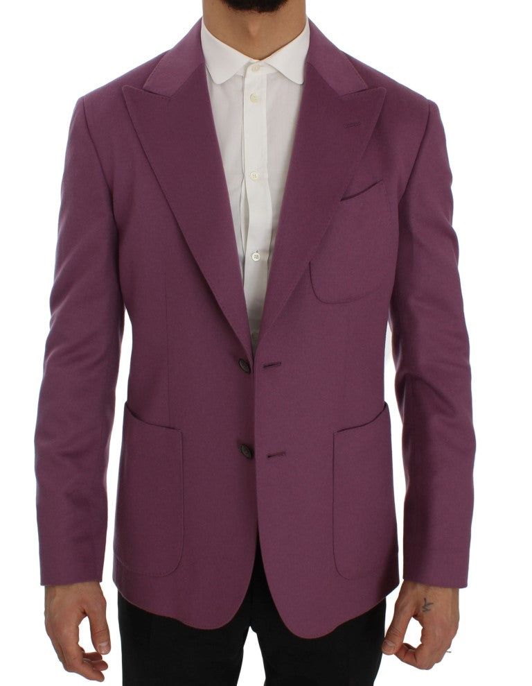 Lilafarbene Slim Fit-Blazerjacke aus Kaschmir