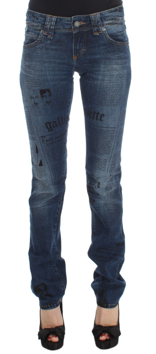 Slim Fit Bootcut-Jeans aus Baumwollmischung in blauer Waschung